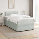 vidaXL Boxspring ágy matraccal Világosszürke 120 x 190 cm Bársony