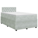 vidaXL Boxspring ágy matraccal Világosszürke 120 x 190 cm Bársony