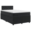 vidaXL Boxspring ágy matraccal fejtámlával Fekete 120 x 190 cm Bársony