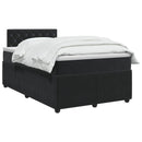 vidaXL Boxspring ágy matraccal fejtámlával Fekete 120 x 190 cm Bársony