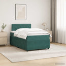 vidaXL Boxspring ágy matraccal Sötétzöld 120 x 200 cm Bársony