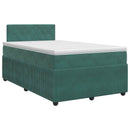 vidaXL Boxspring ágy matraccal Sötétzöld 120 x 190 cm Bársony