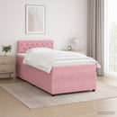 vidaXL Boxspring ágy matraccal Rózsaszín 120 x 200 cm Bársony