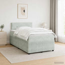 vidaXL Boxspring ágy matraccal Világosszürke 120 x 190 cm Bársony