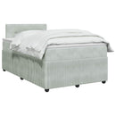 vidaXL Boxspring ágy matraccal Világosszürke 120 x 190 cm Bársony
