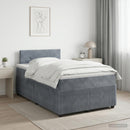 vidaXL Boxspring ágy matraccal Sötétszürke 120 x 200 cm Bársony
