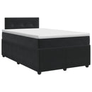 vidaXL Boxspring ágy matraccal fejtámlával Fekete 120 x 190 cm Bársony