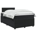 vidaXL Boxspring ágy matraccal fejtámlával Fekete 120 x 190 cm Bársony