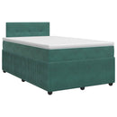 vidaXL Boxspring ágy matraccal Sötétzöld 120 x 190 cm Bársony