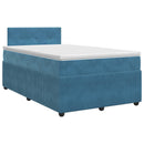 vidaXL Boxspring ágy matraccal fejtámlával Kék 120 x 190 cm Bársony