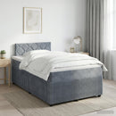 vidaXL Boxspring ágy matraccal Sötétszürke 120 x 190 cm Bársony