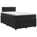 vidaXL Boxspring ágy matraccal fejtámlával Fekete 120 x 190 cm Bársony