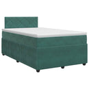 vidaXL Boxspring ágy matraccal Sötétzöld 120 x 190 cm Bársony