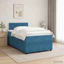 vidaXL Boxspring ágy matraccal Sötét kék 120 x 200 cm Bársony