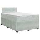 vidaXL Boxspring ágy matraccal Világosszürke 120 x 200 cm Bársony