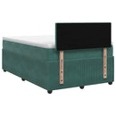 vidaXL Boxspring ágy matraccal Sötétzöld 120 x 200 cm Bársony