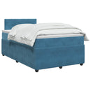 vidaXL Boxspring ágy matraccal Sötét kék 120 x 200 cm Bársony