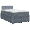 vidaXL Boxspring ágy matraccal Sötétszürke 120 x 200 cm Bársony