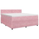 vidaXL Boxspring ágy matraccal Rózsaszín 140 x 190 cm Bársony