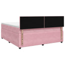 vidaXL Boxspring ágy matraccal Rózsaszín 140 x 190 cm Bársony