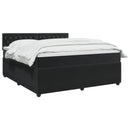 vidaXL Boxspring ágy matraccal fejtámlával Fekete 140 x 200 cm Bársony
