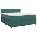 vidaXL Boxspring ágy matraccal Sötétzöld 140 x 200 cm Bársony