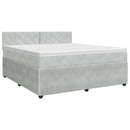 vidaXL Boxspring ágy matraccal Világosszürke 140 x 200 cm Bársony