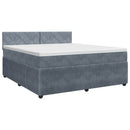 vidaXL Boxspring ágy matraccal Sötétszürke 140 x 200 cm Bársony