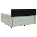 vidaXL Boxspring ágy matraccal Világosszürke 160 x 200 cm Bársony