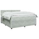 vidaXL Boxspring ágy matraccal Világosszürke 160 x 200 cm Bársony
