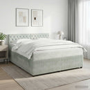 vidaXL Boxspring ágy matraccal Világosszürke 140 x 200 cm Bársony