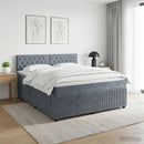 vidaXL Boxspring ágy matraccal Sötétszürke 160 x 200 cm Bársony