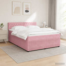 vidaXL Boxspring ágy matraccal Rózsaszín 140 x 190 cm Bársony