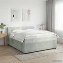 vidaXL Boxspring ágy matraccal Világosszürke 180 x 200 cm Bársony