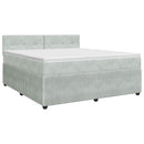 vidaXL Boxspring ágy matraccal Világosszürke 180 x 200 cm Bársony