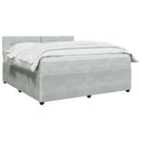 vidaXL Boxspring ágy matraccal Világosszürke 180 x 200 cm Bársony