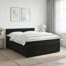 vidaXL Boxspring ágy matraccal fejtámlával Fekete 140 x 200 cm Bársony