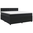 vidaXL Boxspring ágy matraccal fejtámlával Fekete 180 x 200 cm Bársony