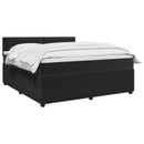 vidaXL Boxspring ágy matraccal fejtámlával Fekete 180 x 200 cm Bársony