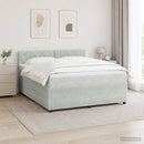 vidaXL Boxspring ágy matraccal Világosszürke 140 x 190 cm Bársony