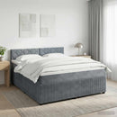 vidaXL Boxspring ágy matraccal Sötétszürke 140 x 190 cm Bársony