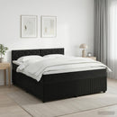 vidaXL Boxspring ágy matraccal fejtámlával Fekete 140 x 200 cm Bársony