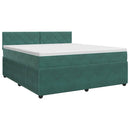 vidaXL Boxspring ágy matraccal Sötétzöld 180 x 200 cm Bársony