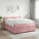 vidaXL Boxspring ágy matraccal Rózsaszín 140 x 190 cm Bársony