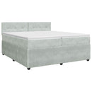 vidaXL Boxspring ágy matraccal Világosszürke 200 x 200 cm Bársony