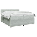vidaXL Boxspring ágy matraccal Világosszürke 200 x 200 cm Bársony