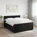 vidaXL Boxspring ágy matraccal fejtámlával Fekete 200 x 200 cm Bársony