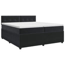 vidaXL Boxspring ágy matraccal fejtámlával Fekete 200 x 200 cm Bársony