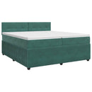 vidaXL Boxspring ágy matraccal Sötétzöld 200 x 200 cm Bársony