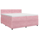vidaXL Boxspring ágy matraccal Rózsaszín 200 x 200 cm Bársony